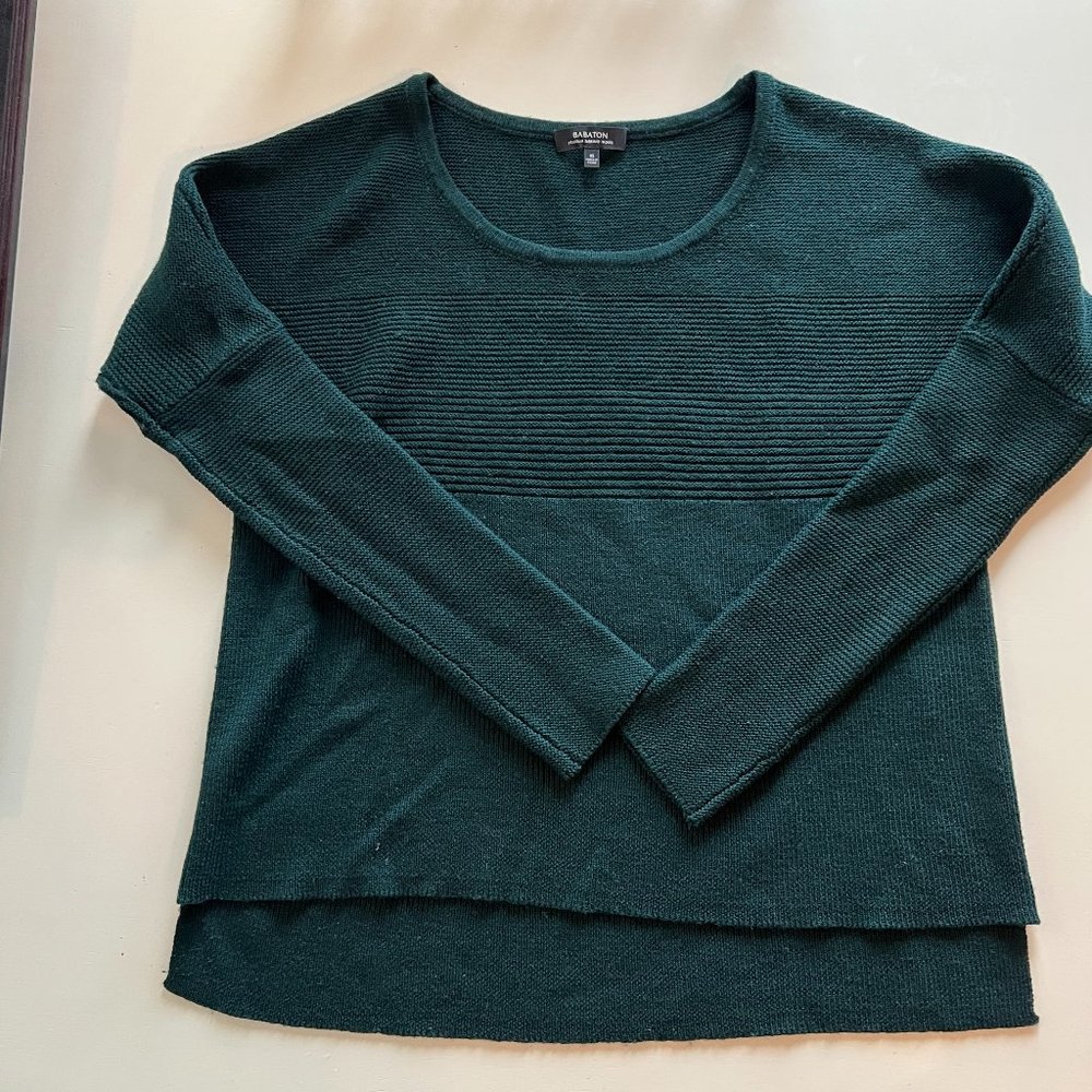 Dark Green Aritzia Babaton Italian Merino Wool Longsleeve Sweater Size XS